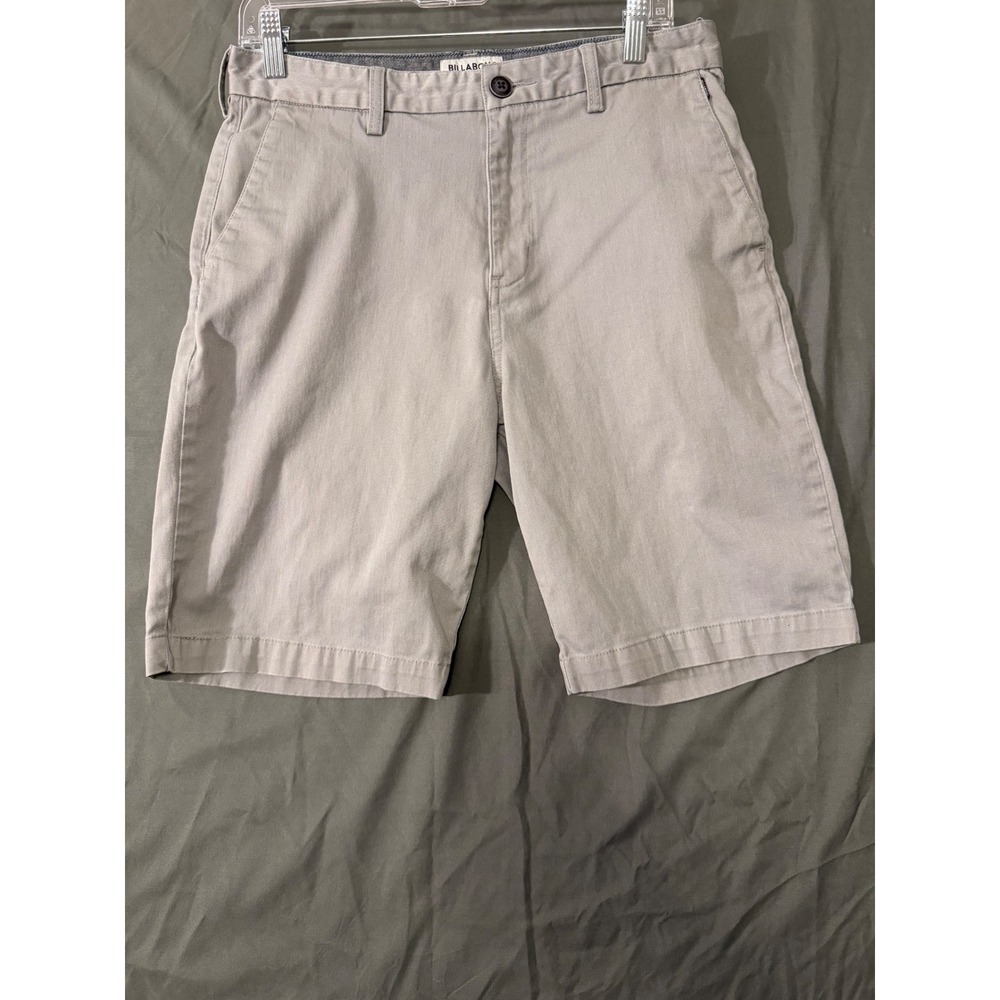 Billabong Mens Carter Chino Walk Shorts Light Grey Size 32 Flat Front Twill